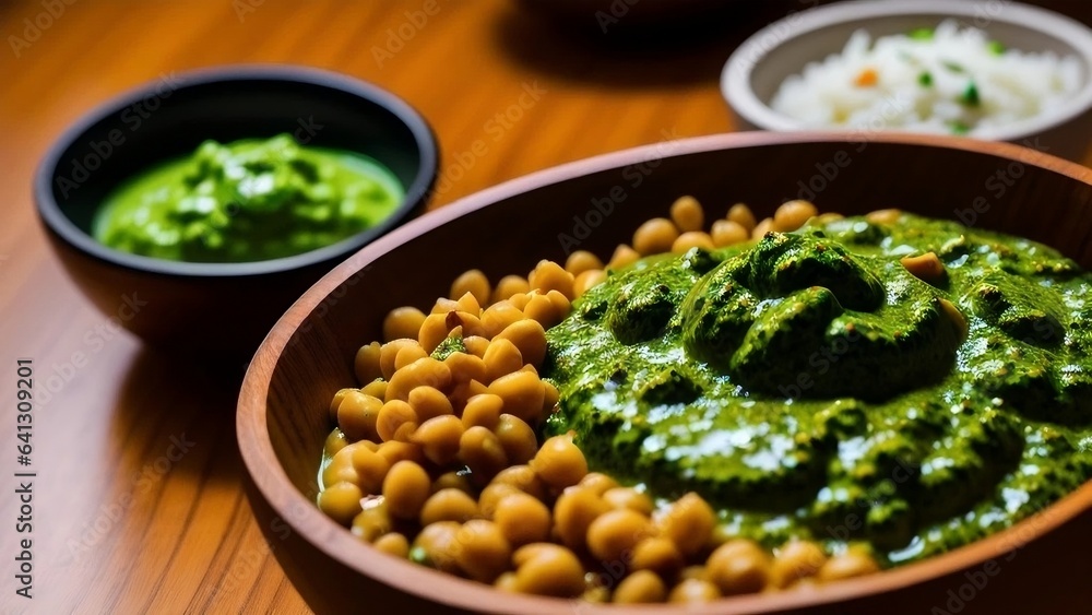 Chole chana masala kept in bowl Chole chana masala kept in bowl