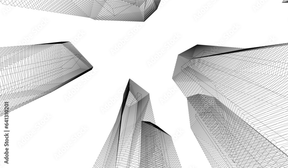 Abstract architecture vector 3d drawing Abstract architecture vector 3d drawing