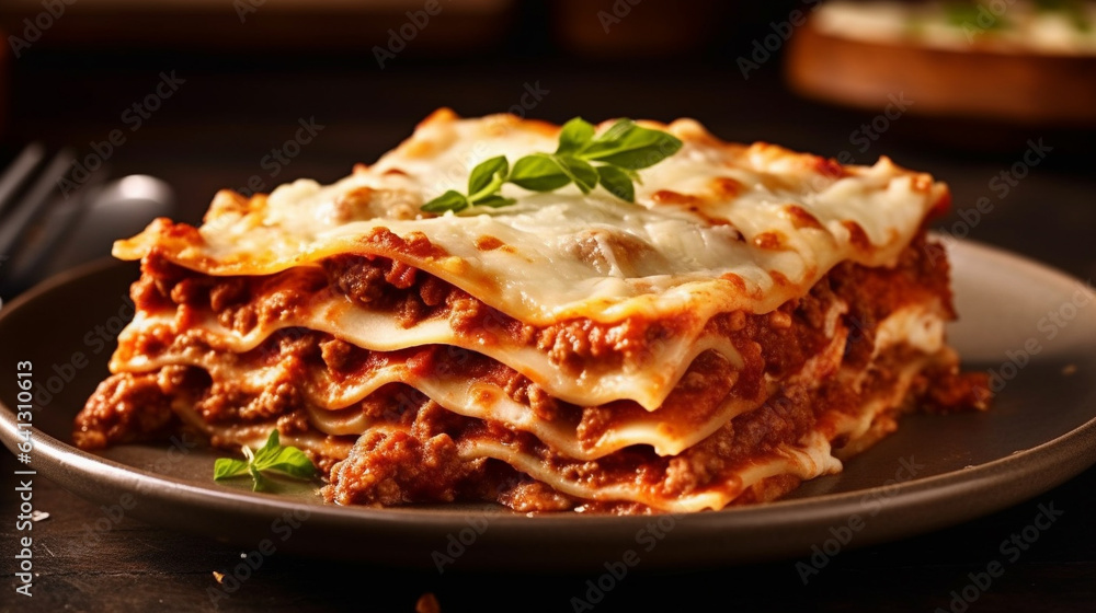 lasagna with meat and vegetables HD photographic image wallpaper