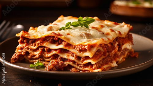 lasagna with meat and vegetables HD photographic image wallpaper