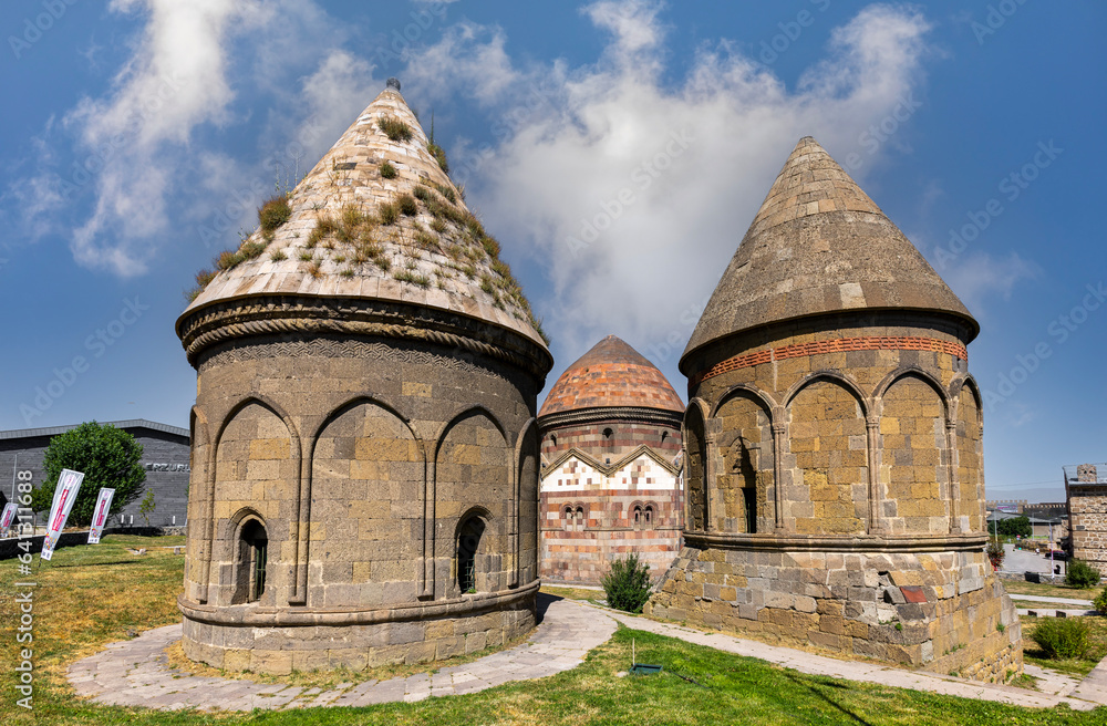 Uc kumbetler (three kumbets) historical tombs in Erzurum, Turkey Uc kumbetler (three kumbets) historical tombs in Erzurum, Turkey