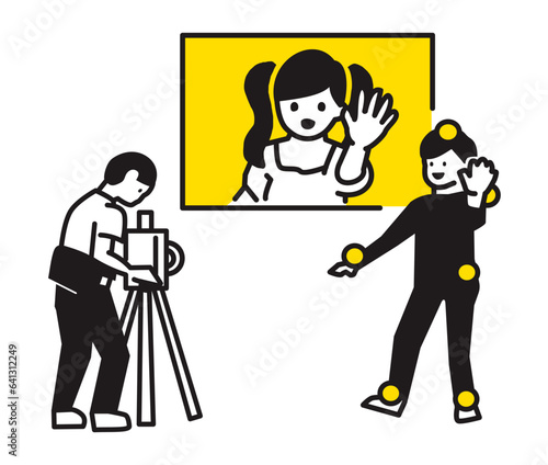 Illustration of tracking and camera shooting