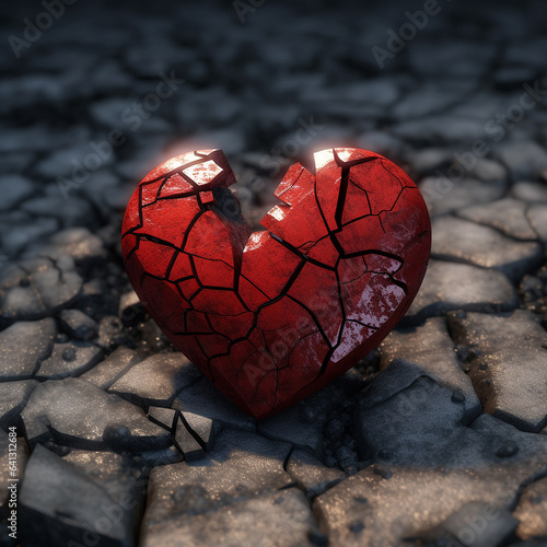 broken heart symbolizing with love failure Generative AI