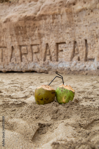 Coconut. Savor the pure essence of Tarrafal, Cape Verde with its refreshing coconut water. A tropical treat that embodies the island\'s natural bounty and coastal charm.