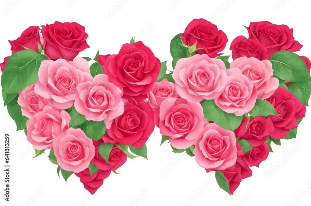 Heart of roses isolated on white background Heart of roses isolated on white background