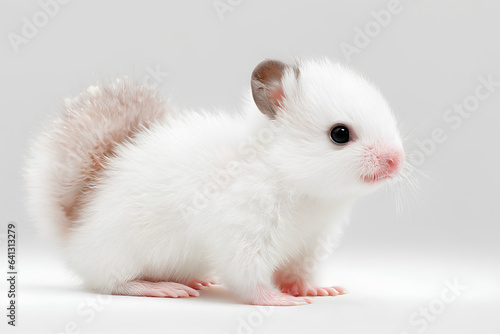 White squirrel on white background