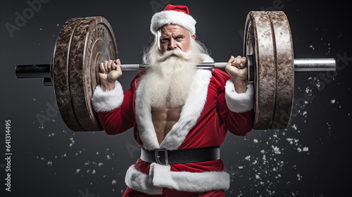 santa at the gym, christmas, generative ai