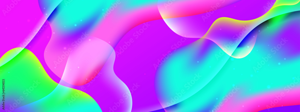 Colorful modern liquid banner with fluid and wave style