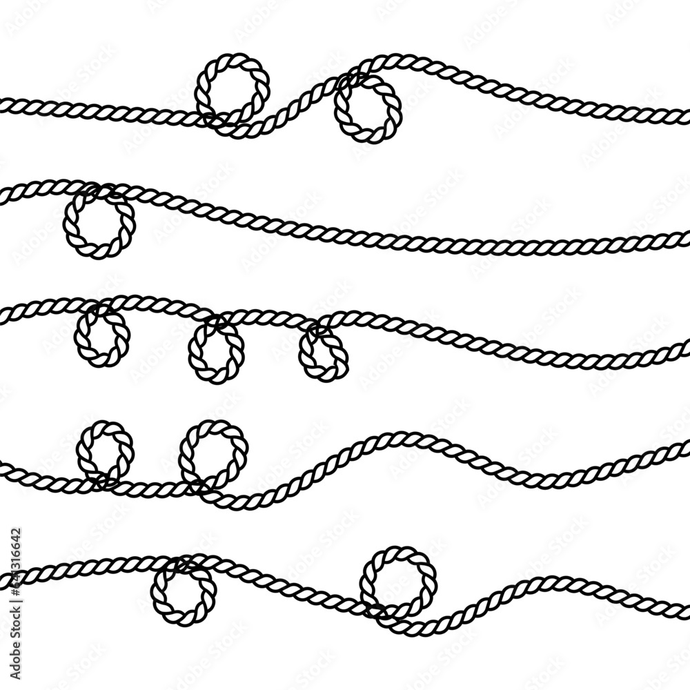 Obraz premium Rope set isolated on white background