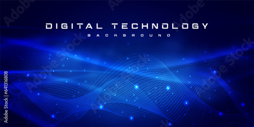 Digital technology speed connect blue green background, cyber nano information, abstract communication, innovation future tech data, internet network connection, Ai big data, line dot illustration 3d
