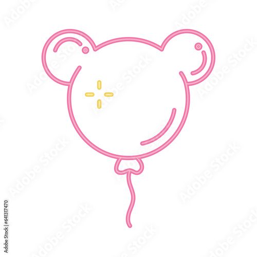 neon helium bear balloon