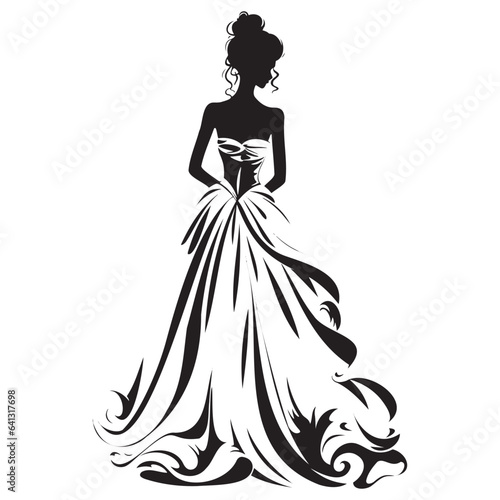 Bride in a wedding dress holding flowers