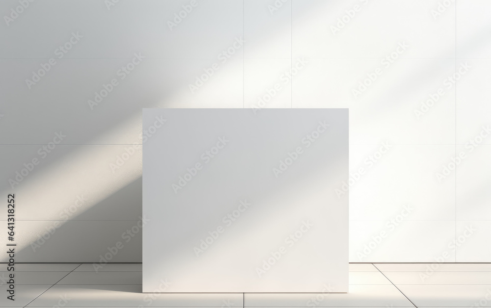 A white square in an empty white room. A white square in an empty white room.