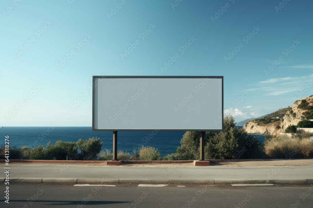 Obraz premium An empty billboard on the side of the road