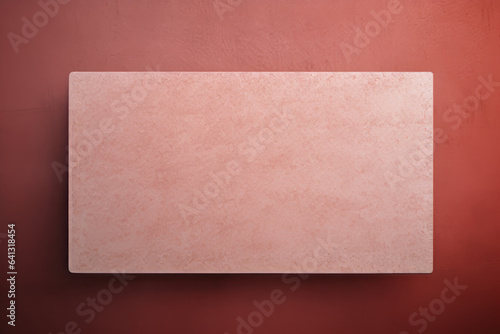 Blank Pink Business Card on Red Background © Suplim