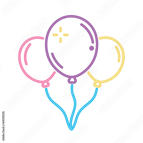 neon helium balloons