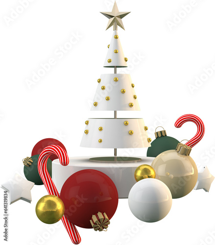 Christmas tree and christmas decorations photo