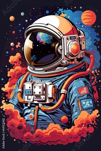 astronaut in space art