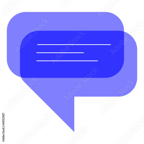 blue chat message material icon vector