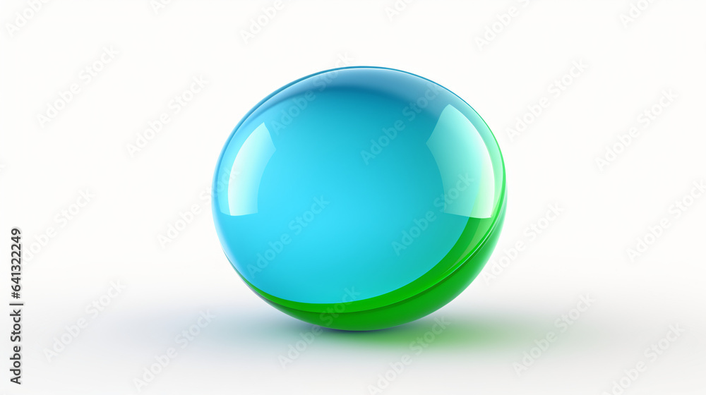 New green blue ball isolated on white background