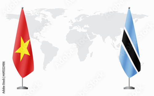 Vietnam and Botswana flags for official meeting