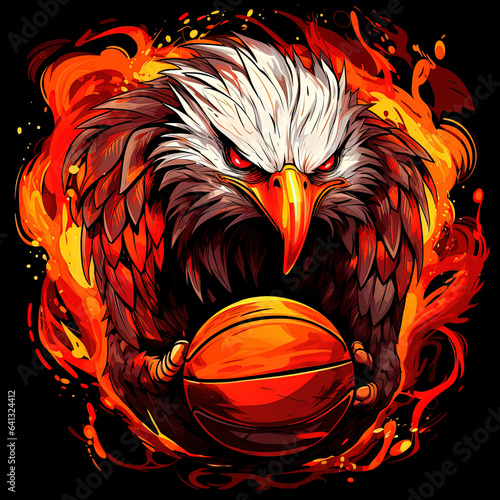 bald eagle with a basketball