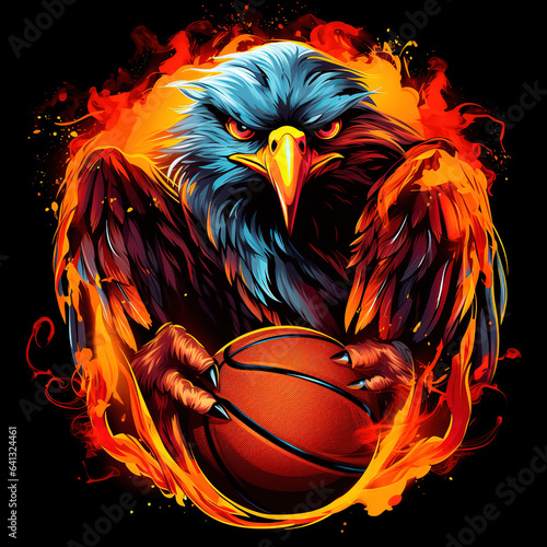 bald eagle with a basketball