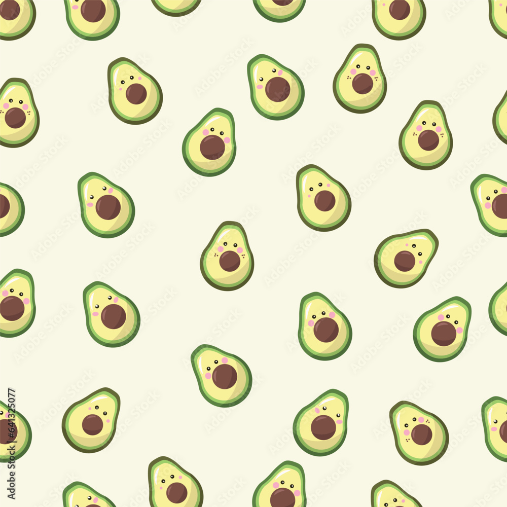 Beautiful avocado vector seamless pattern design for decoration, wallpaper, wrapping paper, fabric, background and etc.