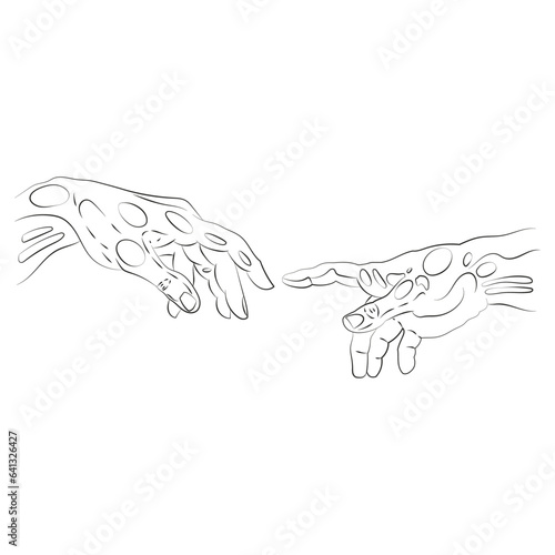 Creation of Adam vector, creation vector, abstract , Creation line art