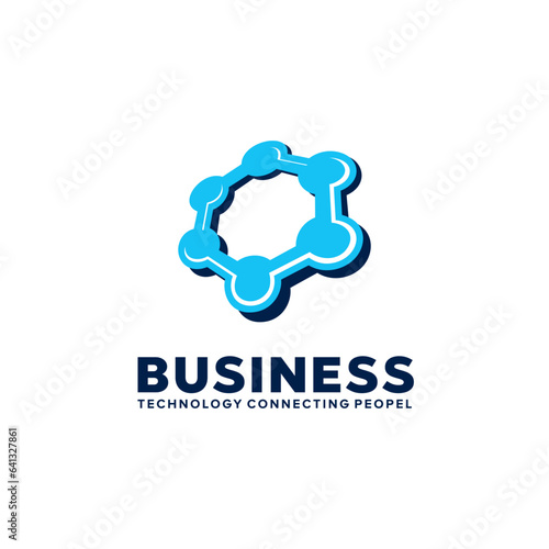 Technology Connecting People Connected Dots Vector Logo