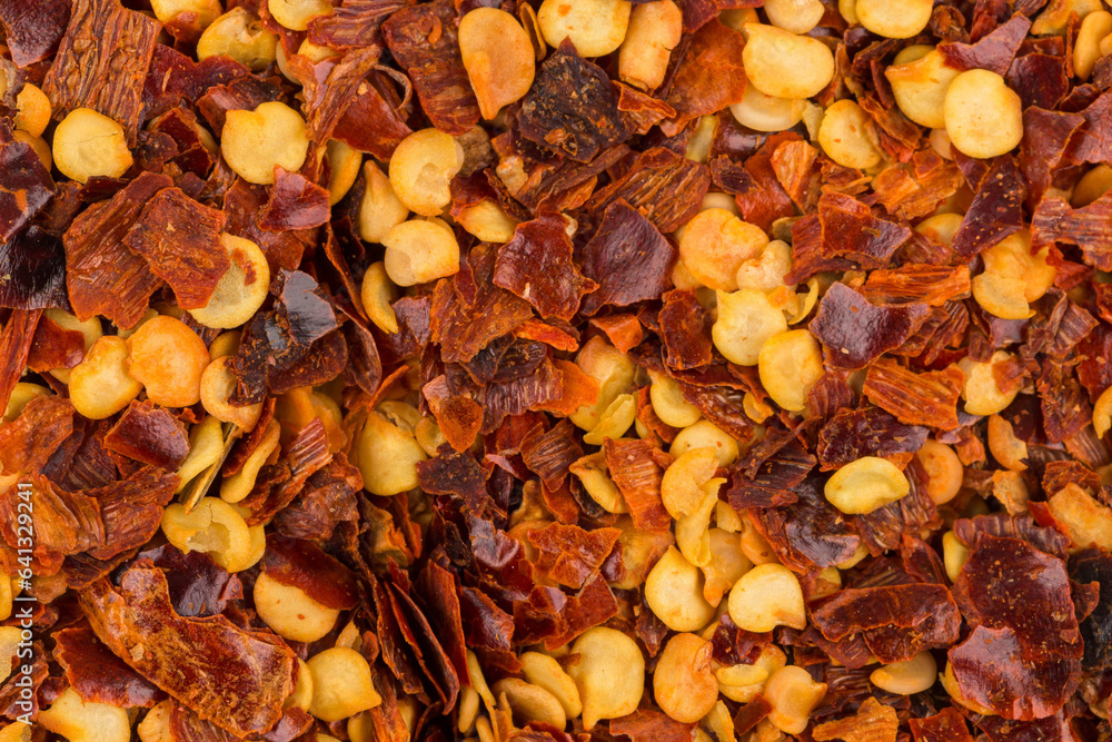 Pile of a crushed red pepper