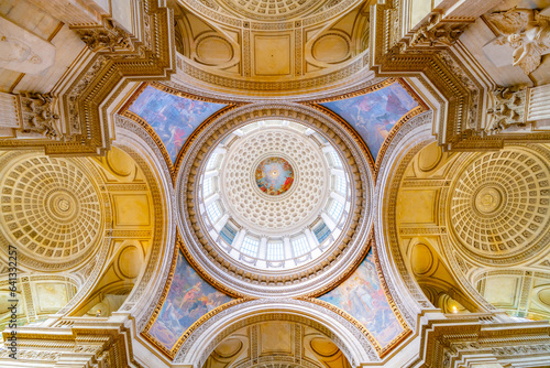 Canvas Print Ornamental and painted ceiling of Pantheon in Paris, France
