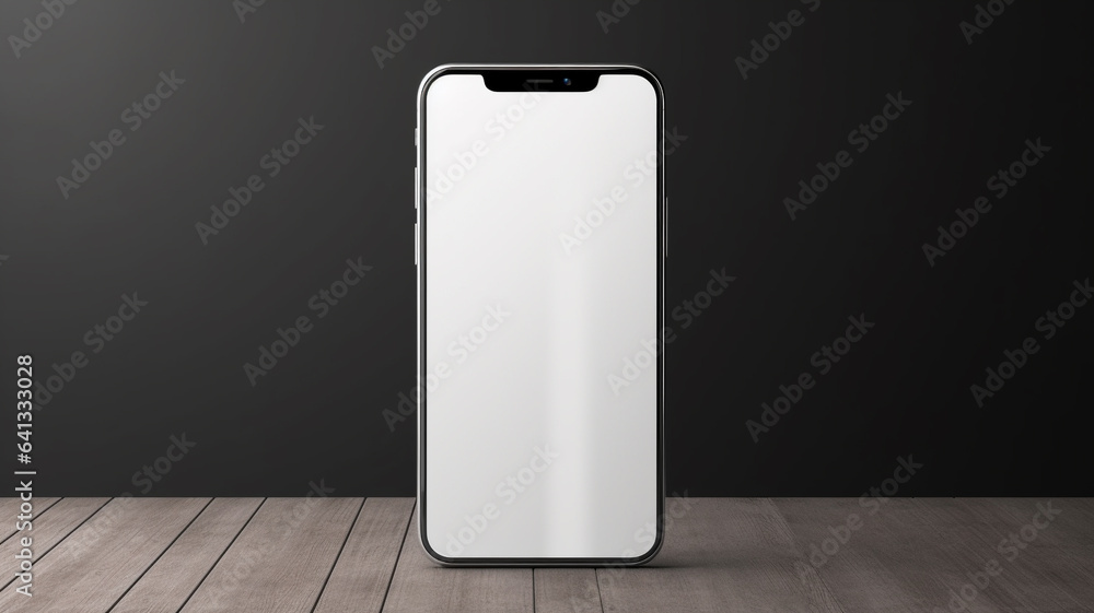 3d blank screen smartphone mockup. Generative AI. 3d blank screen smartphone mockup. Generative AI.