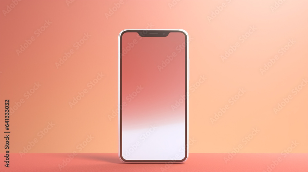 3d blank screen smartphone mockup. Generative AI. 3d blank screen smartphone mockup. Generative AI.