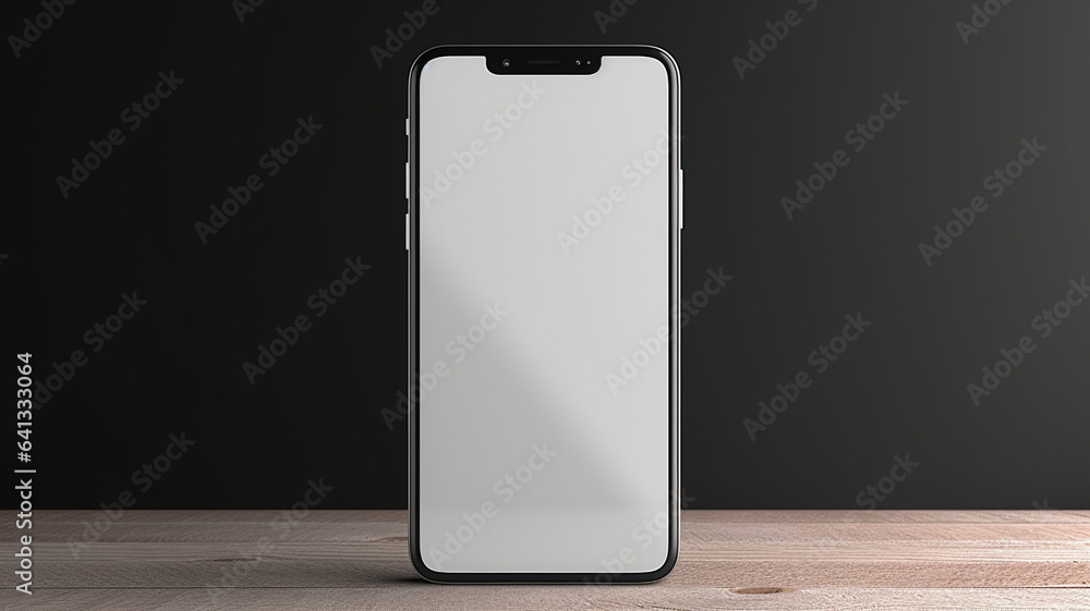 3d blank screen smartphone mockup. Generative AI. 3d blank screen smartphone mockup. Generative AI.