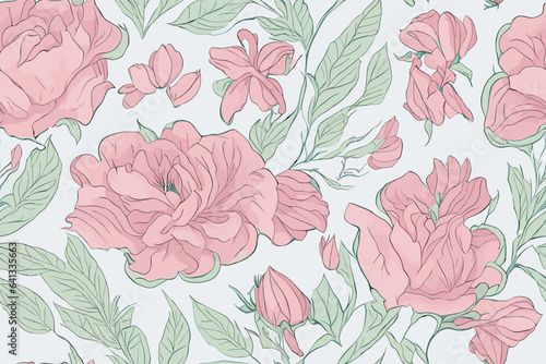 Pattern Watercolor vector art painting illustration flower pattern. textile, ornamental, ornate, hand-drawn, drapery, curl, watercolor, trendy, painting, repeat, fancy, elements, diverse, deco, stain