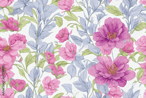 Pattern Watercolor vector art painting illustration flower pattern. textile, ornamental, ornate, hand-drawn, drapery, curl, watercolor, trendy, painting, repeat, fancy, elements, diverse, deco, stain