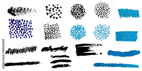 Large set of watercolor splashes and grunge textures