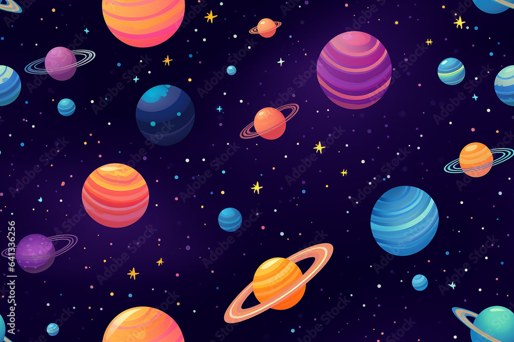 background with planets and space