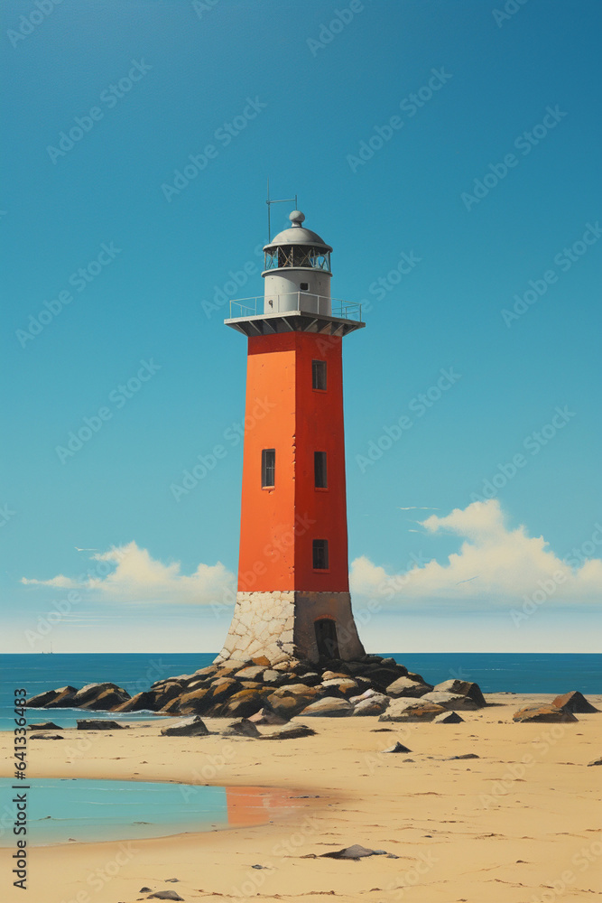 lighthouse on the seashore