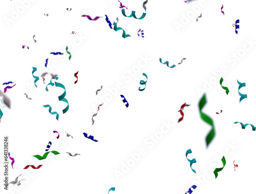 Colorful confetti with transparent background. 3d rendering