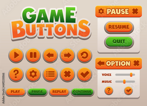 Set of Game UI Elements for Video Game Development