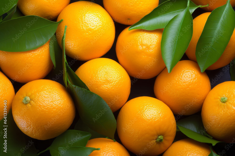 Fresh oranges top view background. AI generated Fresh oranges top view background. AI generated