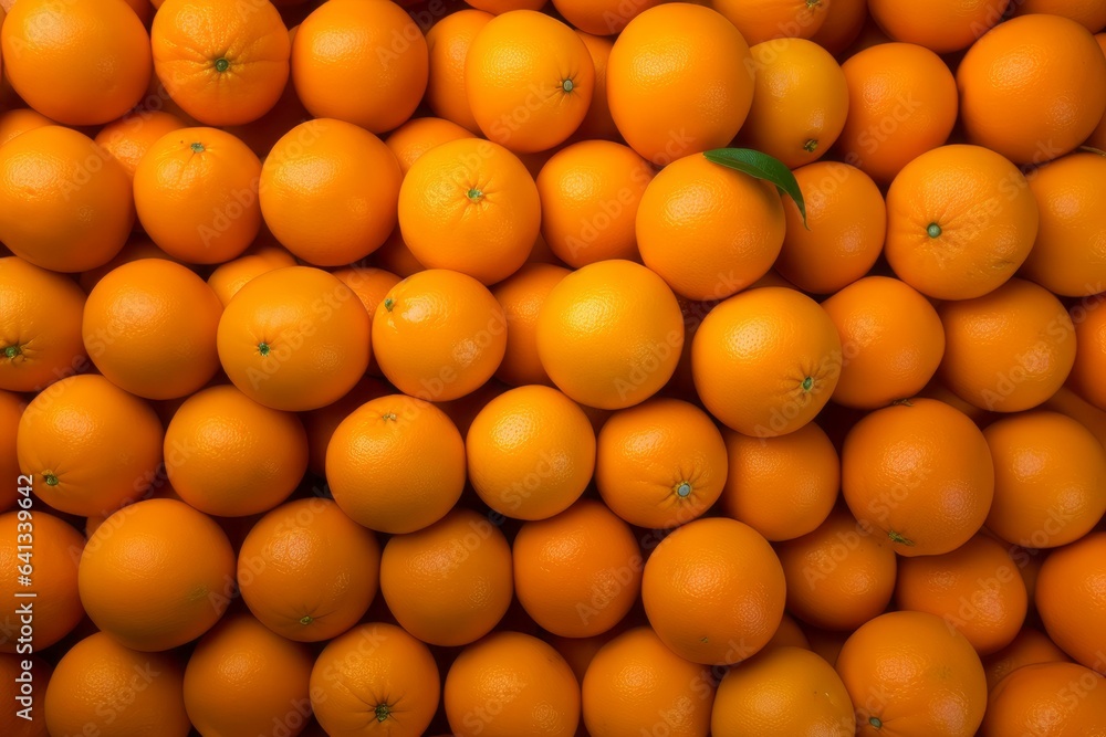 Fresh oranges top view background. AI generated Fresh oranges top view background. AI generated