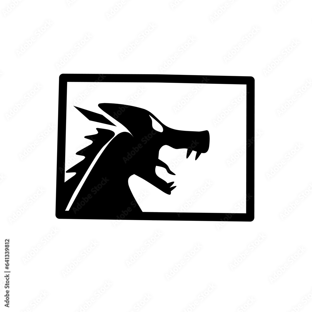 dragon head silhouette shape logo design dragon head silhouette shape logo design