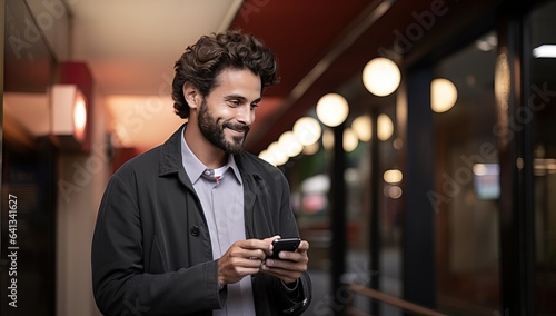 Portrait of a handsome young man using mobile phone
