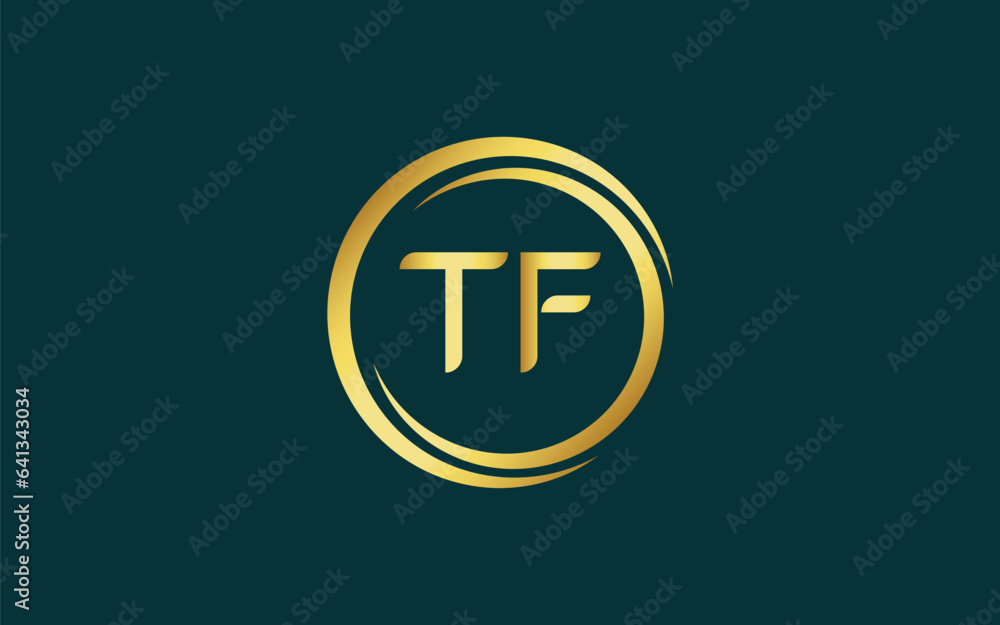 Initial Letter TF Linked Logo for business and company identity. Modern Letter TF Logo Vector Template with modern trendy golden logo Initial Letter TF Linked Logo for business and company identity. Modern Letter TF Logo Vector Template with modern trendy golden logo