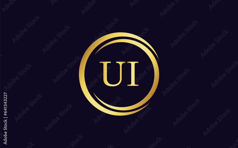 Initial Letter UI Linked Logo for business and company identity. Modern Latter UI Logo Vector Template with modern trendy golden logo Initial Letter UI Linked Logo for business and company identity. Modern Latter UI Logo Vector Template with modern trendy golden logo