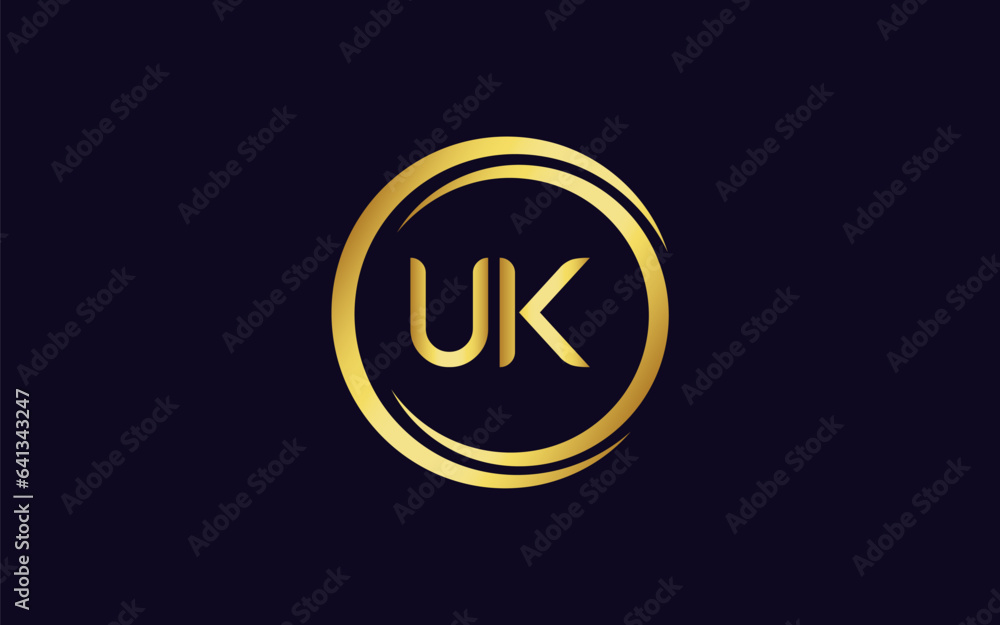Initial Letter UK Linked Logo for business and company identity. Modern Latter UK Logo Vector Template with modern trendy golden logo Initial Letter UK Linked Logo for business and company identity. Modern Latter UK Logo Vector Template with modern trendy golden logo