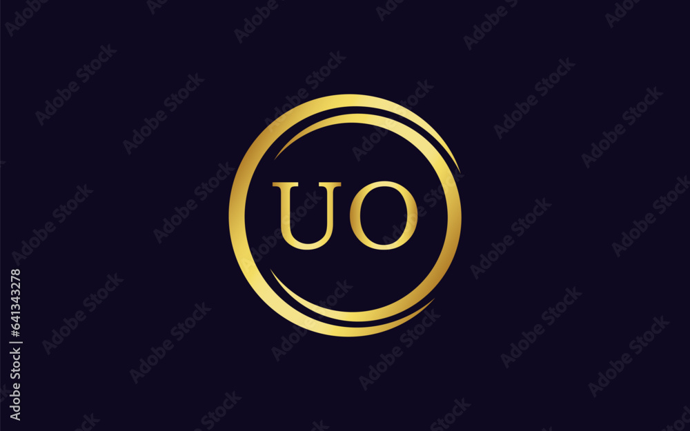 Initial Letter UO Linked Logo for business and company identity. Modern Latter UO Logo Vector Template with modern trendy golden logo Initial Letter UO Linked Logo for business and company identity. Modern Latter UO Logo Vector Template with modern trendy golden logo